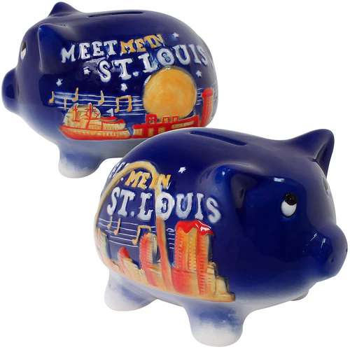 St. Louis Hand Painted Ceramic Piggy Bank Ted Drewes Gift Shop
